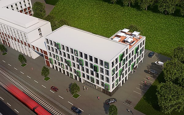 3d Visualisierung Büro - Vogelperspektive