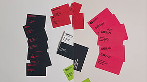 Corporate Design GOLEAN - Visitenkarten in CI Farben