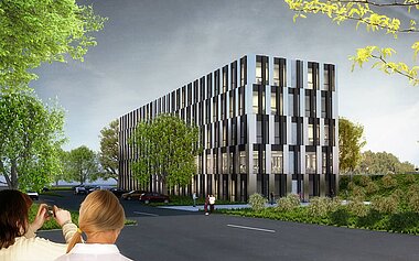 3d Visualisierung Büro - Hofseite