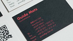 Corporate Design GOLEAN - Visitenkarten Black Red