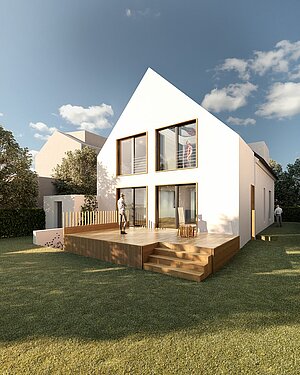 Anbau Haus S Pulheim - Satteldach Putz