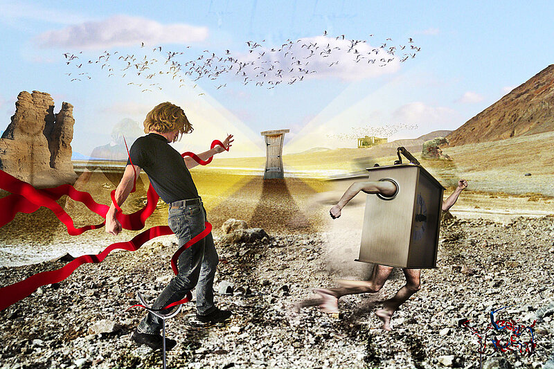 Bildmanipulation 2004 - Das Rätsel der rennenden Uhr und des steinernen Elefanten