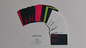 Corporate Design GOLEAN - Visitenkarten in CI Farben