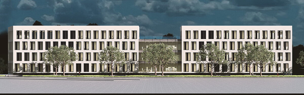 3d Visualisierung Büro - Entwurfsüberarbeitung 02 - Straßenseite Ansicht