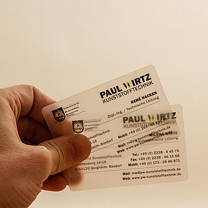 Corporate Identity - Visitenkarten Kunststoff
