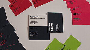 Corporate Design GOLEAN - Visitenkarten in CI Farben