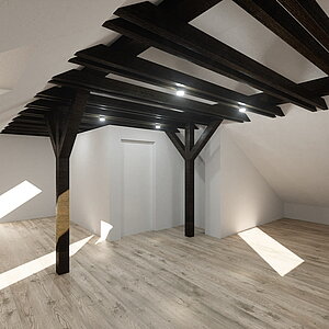 Konzept 02 - Geschlossener Gibskarton Kubus 