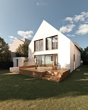 Anbau Haus S Pulheim - Satteldach Putz