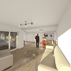 Architektur Idee - Erdgeschoss Wohnen
