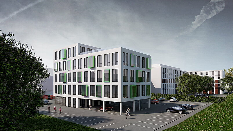 3d Visualisierung Büro - Parkplatz