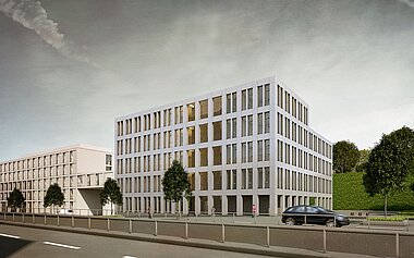 3d Visualisierung Büro - Entwurfsüberarbeitung V3 - Straßenseite