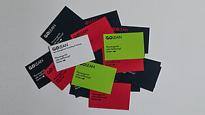 Corporate Design GOLEAN - Visitenkarten in CI Farben