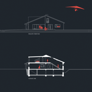 Haus-B - Bauen im Bestand - Ansicht und Schnitt